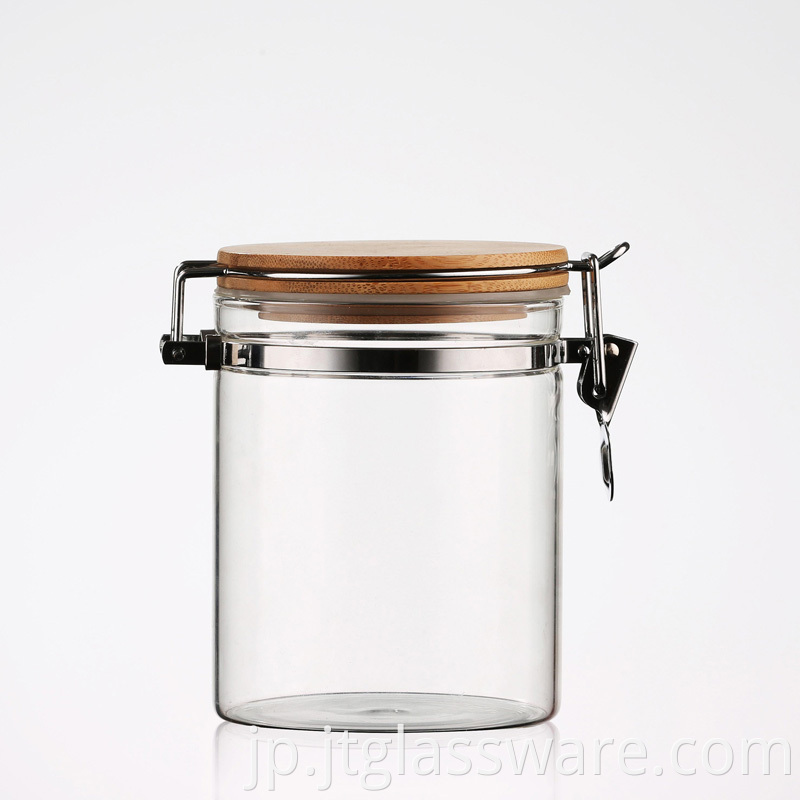 glass jar bamboo lid